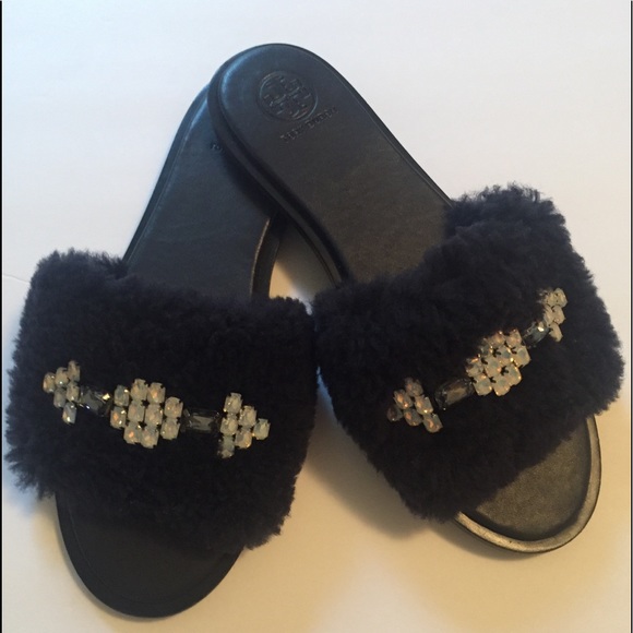 Tory Burch Aspen Shearling Slide Size 7 NWT - Picture 2 of 5